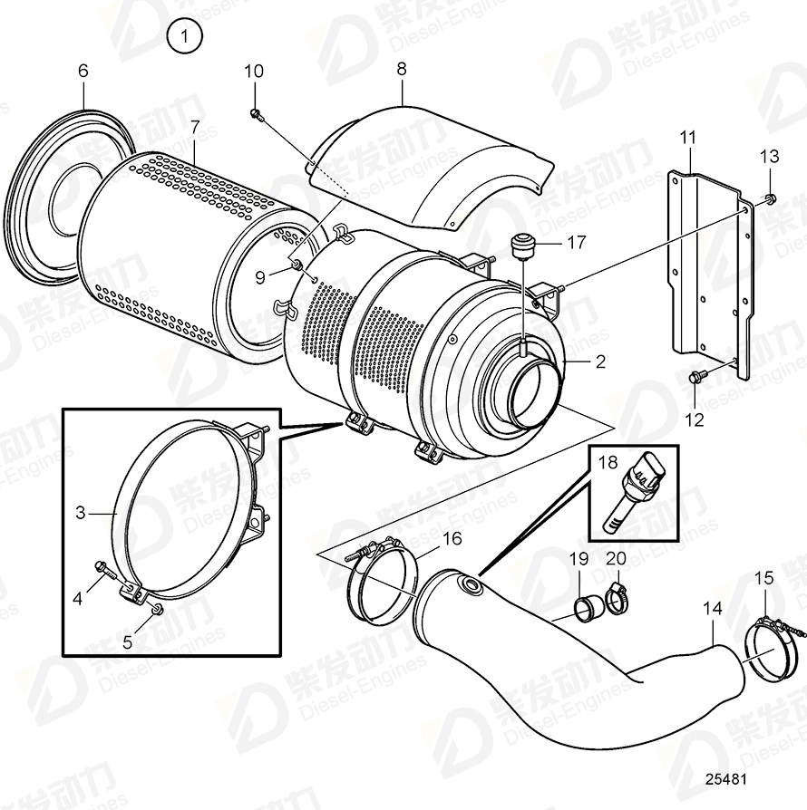volvo penta Connection pipe 21587162 Drawing volvo penta Connection pipe 21587162 Drawing